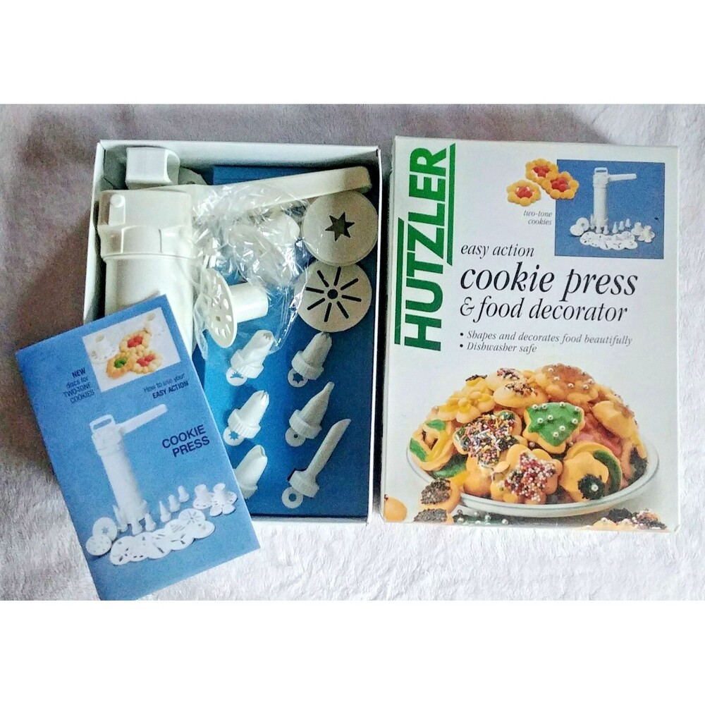 Cookie Press And Food Decorator New Hutzler  Easy Action baking accessories Kit